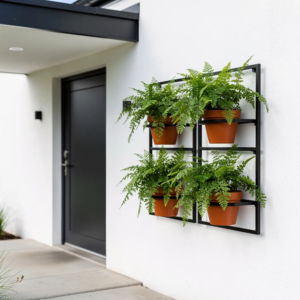 Black Grid Wall Planter