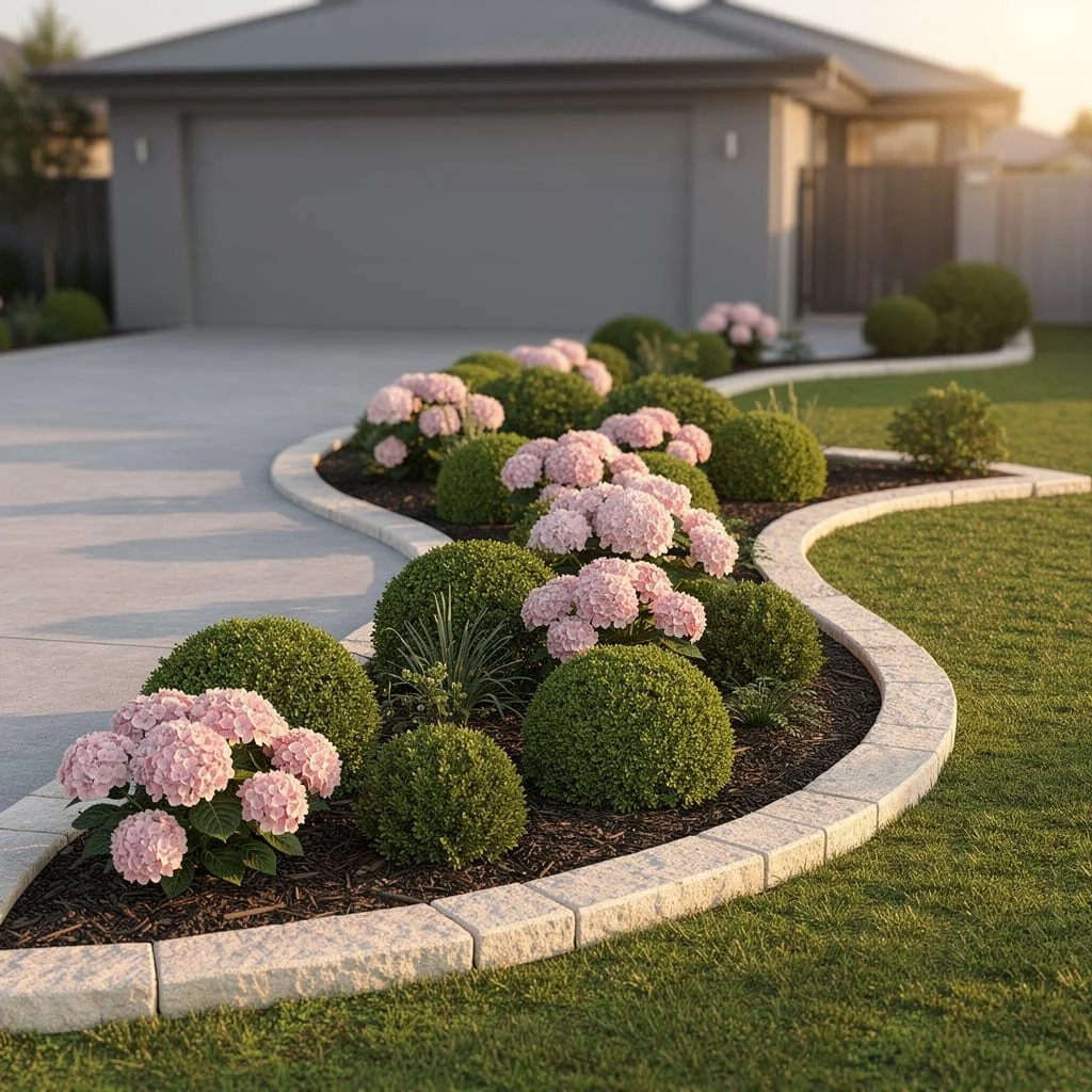 Curved Driveway Island