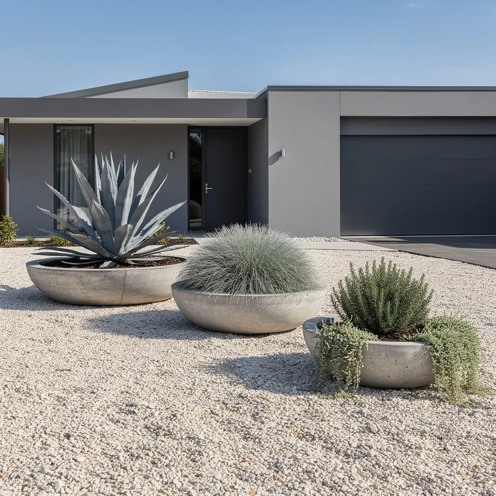 Concrete Bowl Desert Garden