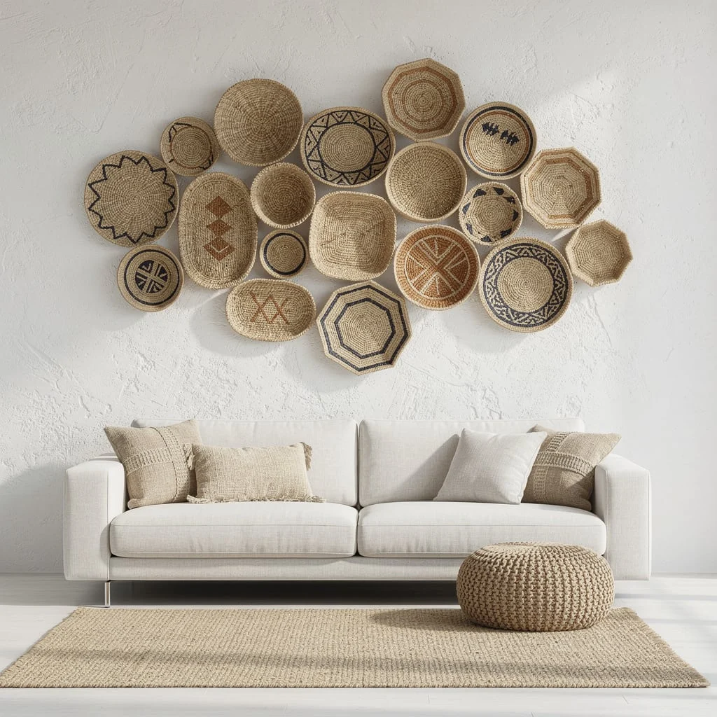 Seagrass Basket Wall, White Room