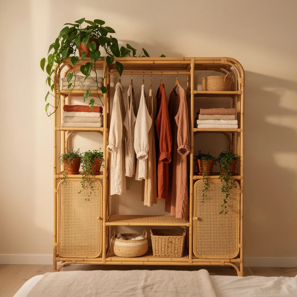 Rattan Open Wardrobe