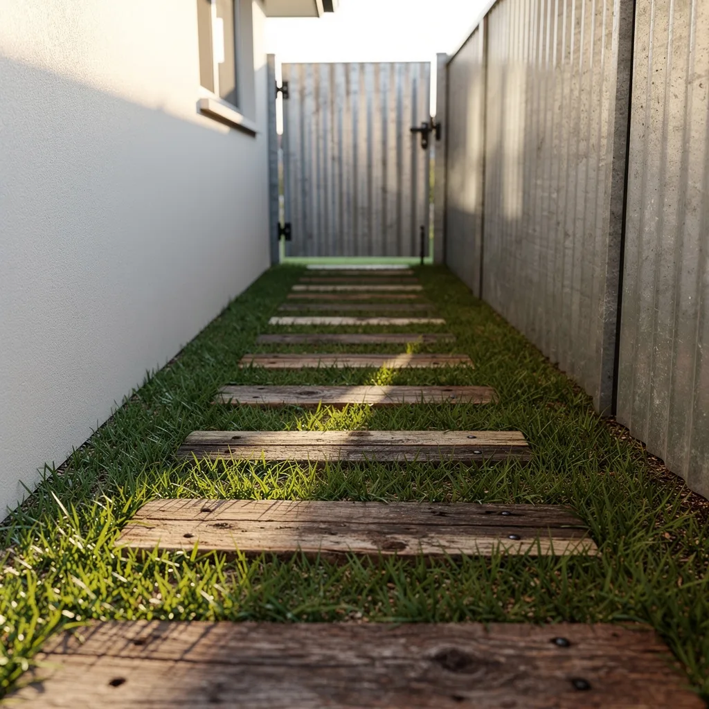 Timber Sleeper Steps in Grass