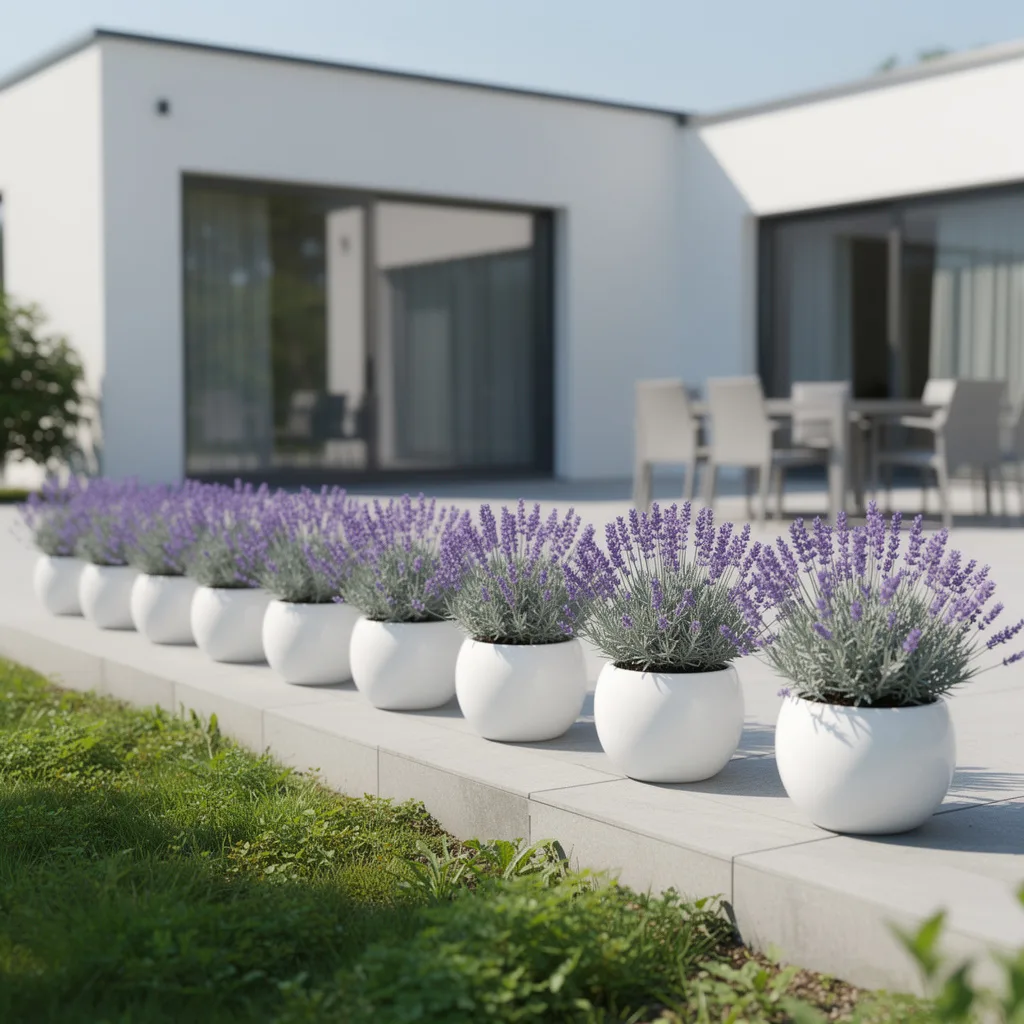White Sphere Lavender Row