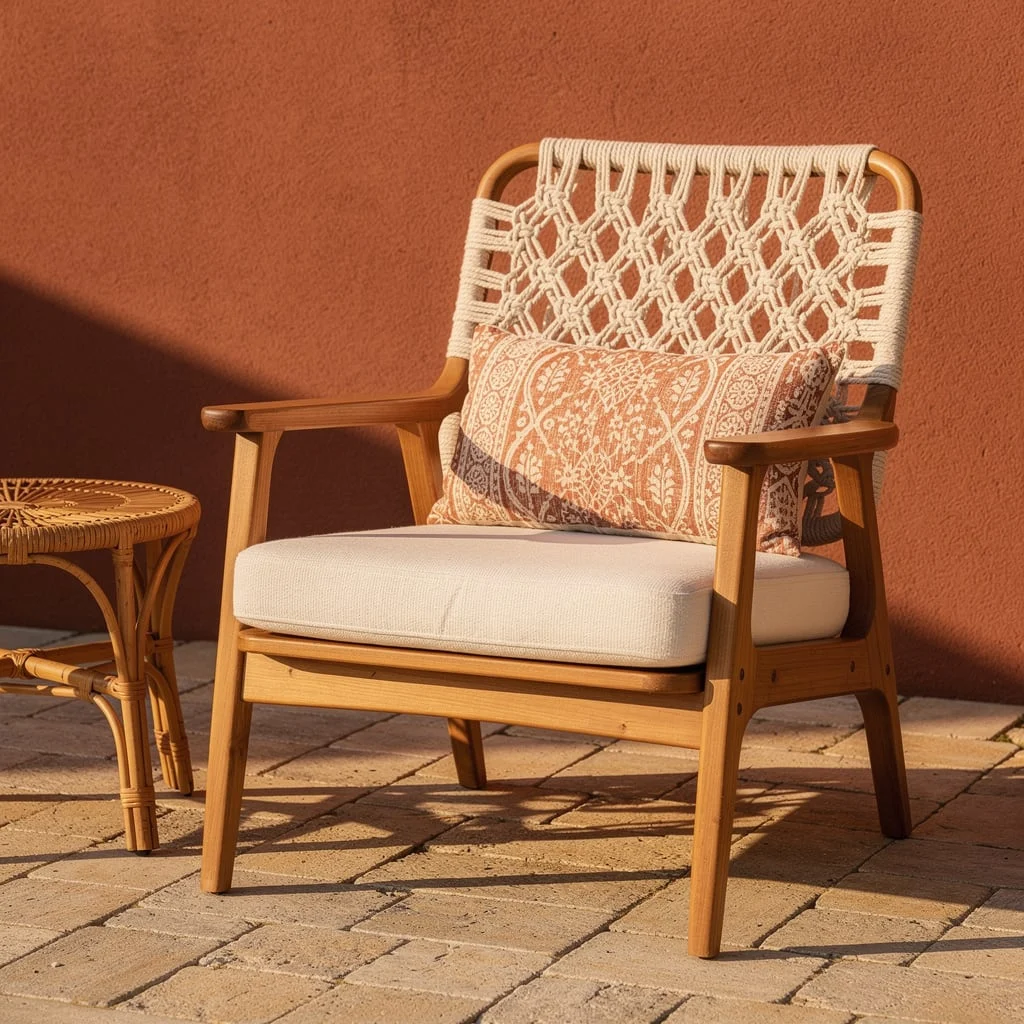 The Macramé-Back Outdoor Chair