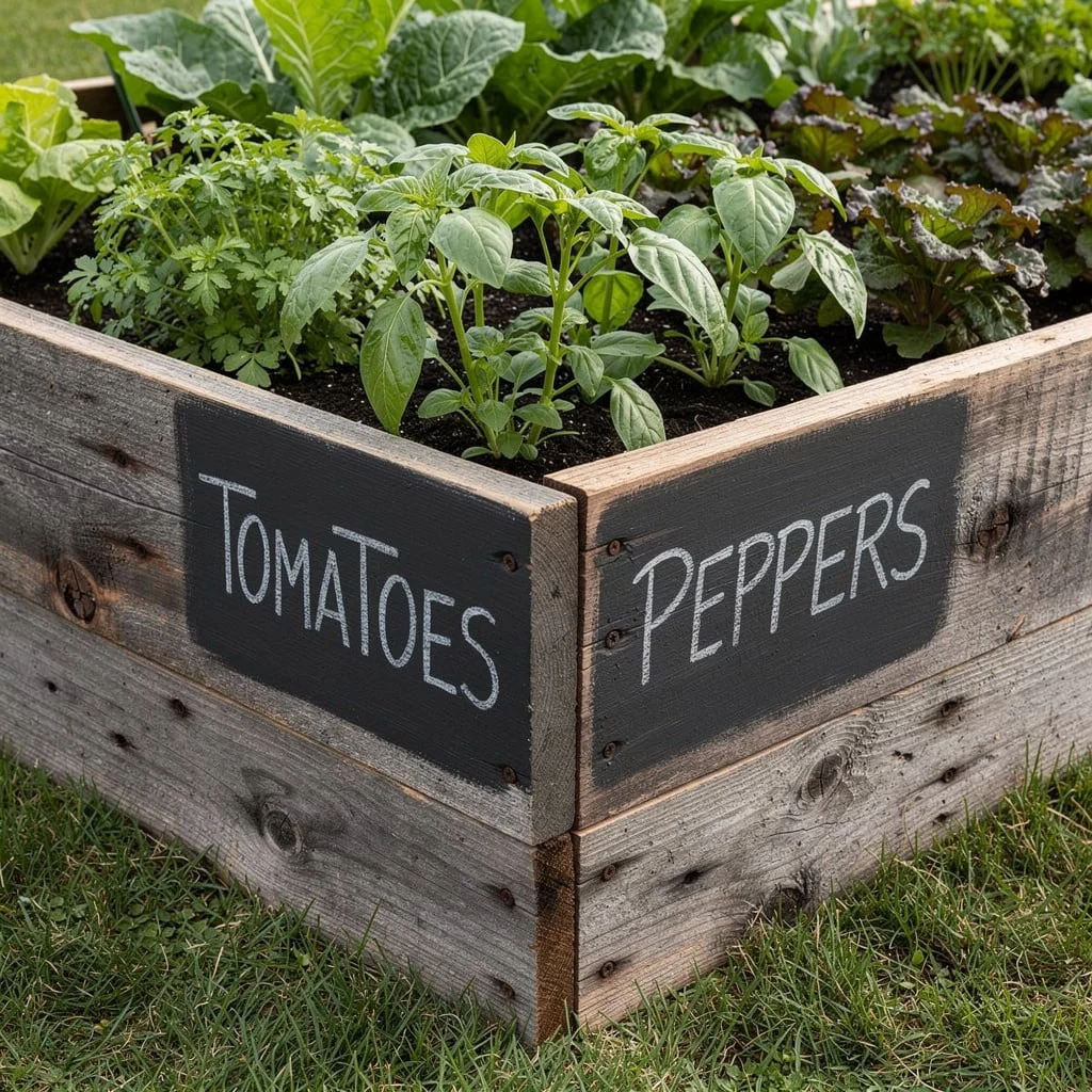 The Raised Bed with Chalkboard Panel Labels