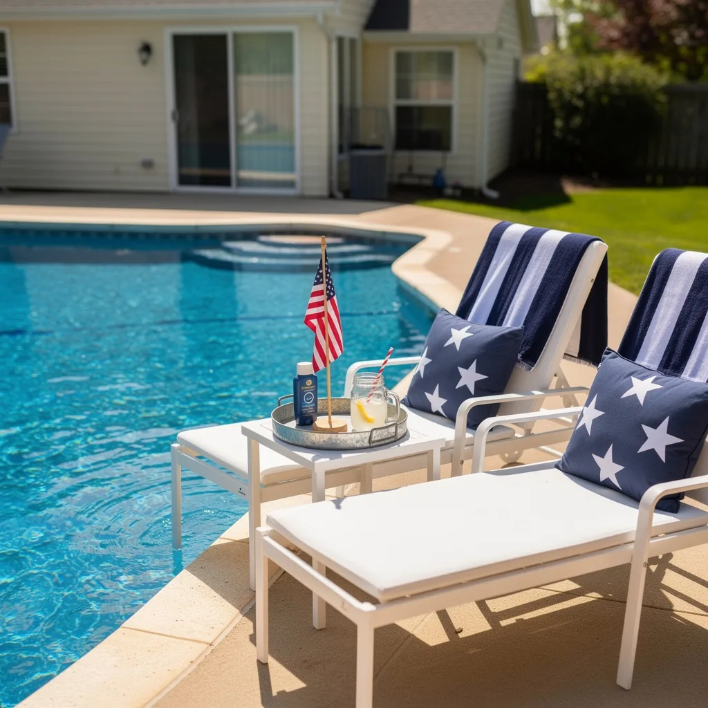 Patriotic Poolside Setup