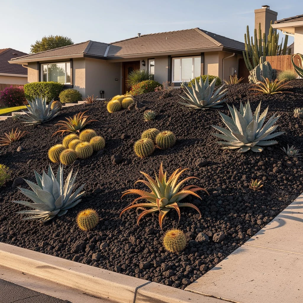 Desert Slope With Cacti and Agave