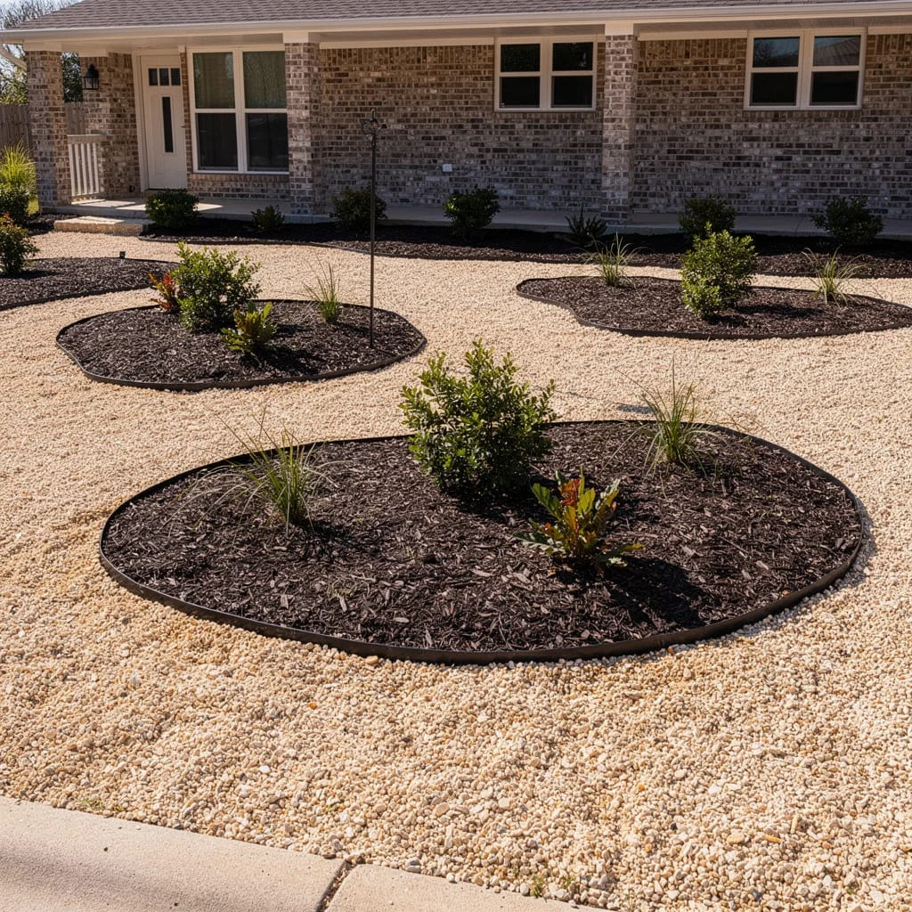 The Organic Island Bed System Set in Gravel