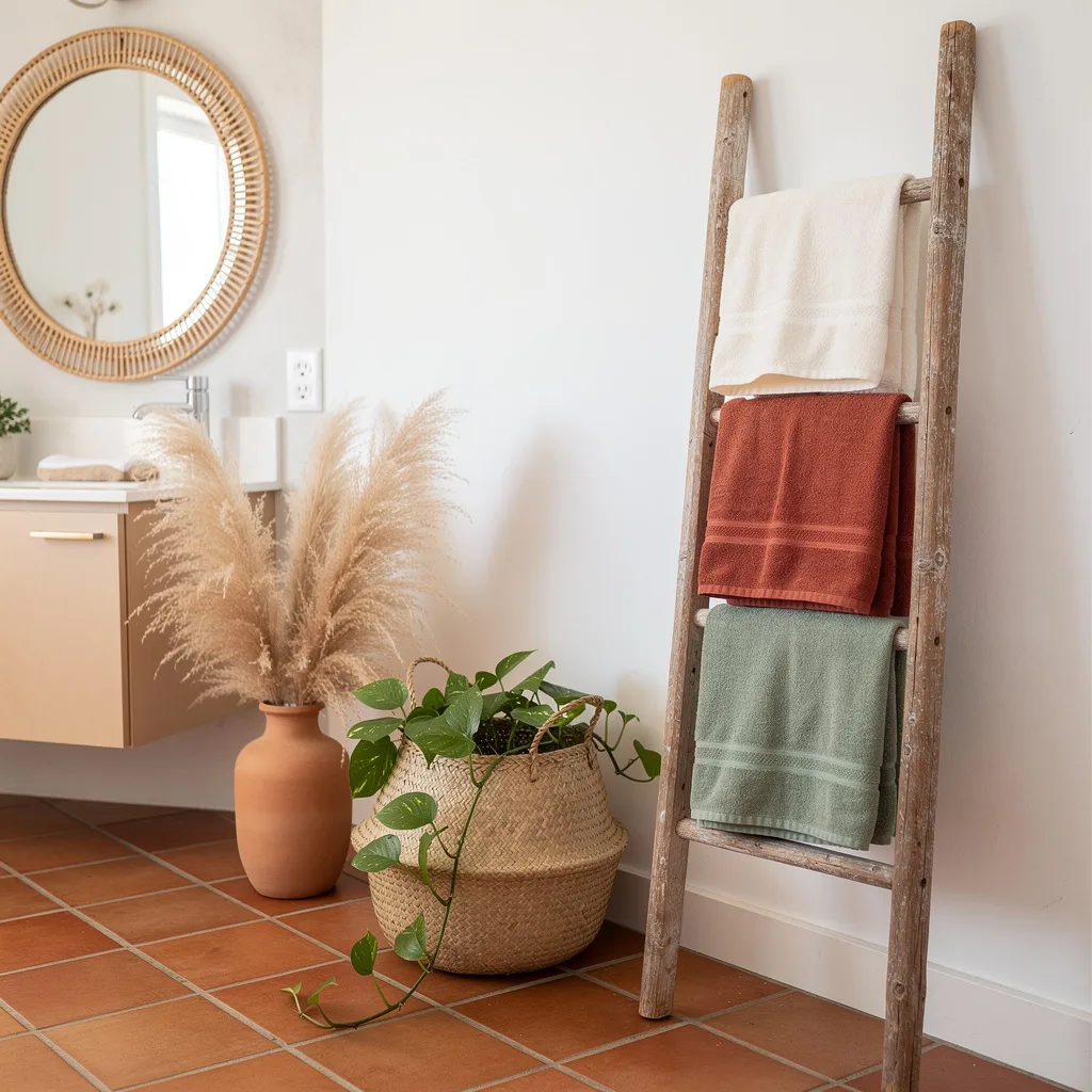 Driftwood Ladder, Terracotta Floor