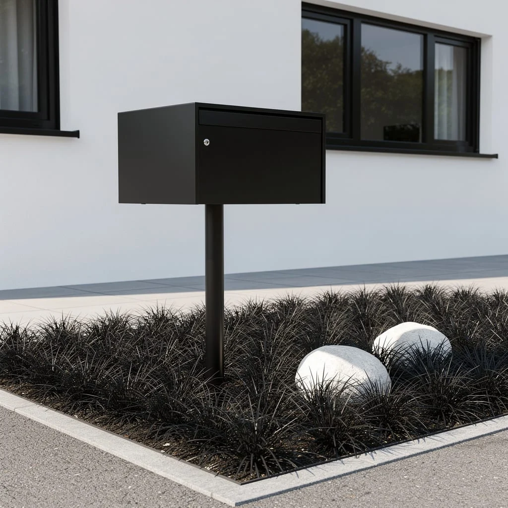 The Matte Black Cube Box With Dark Ophiopogon