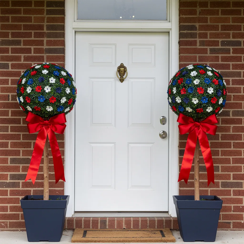 Patriotic Topiary Pair