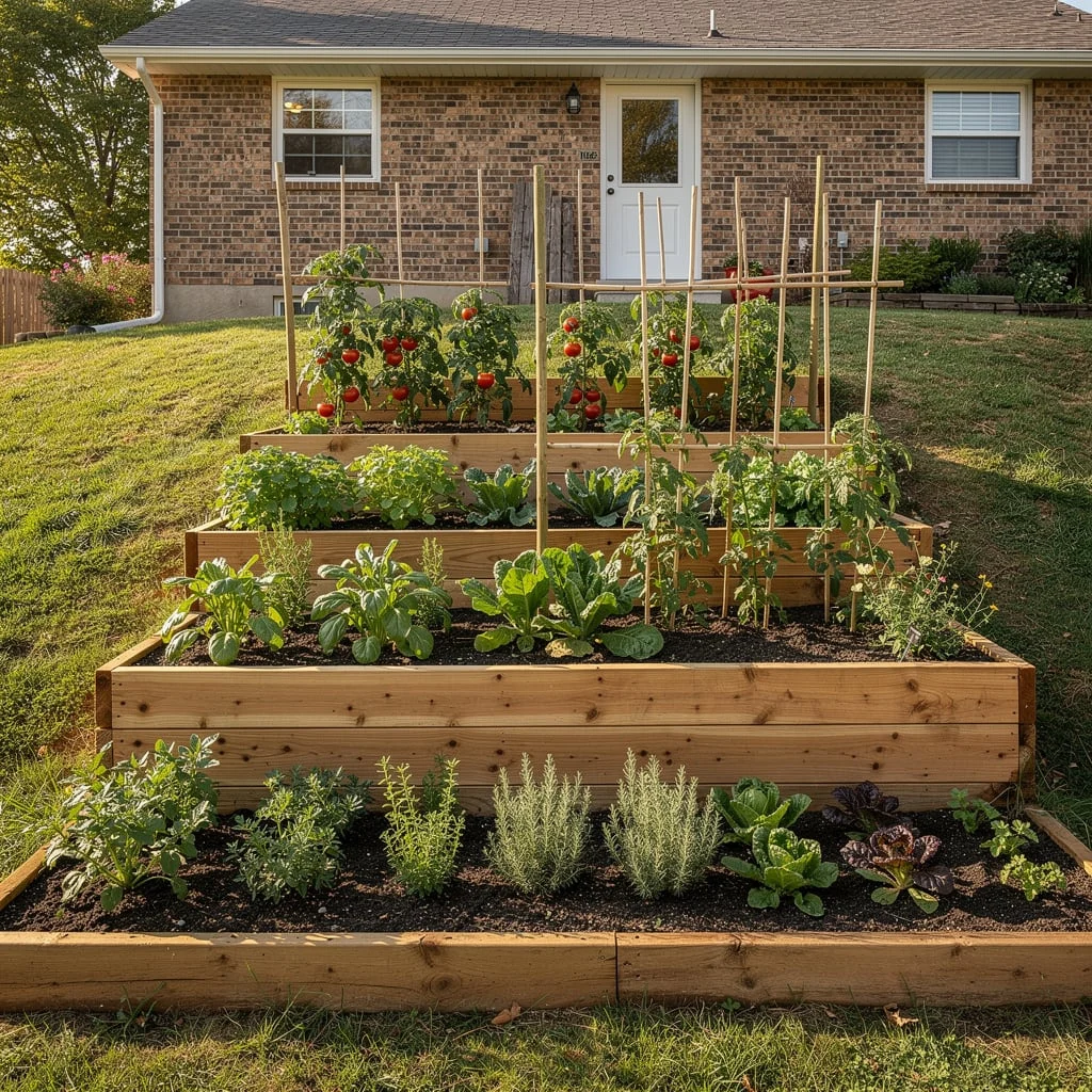 The Three-Level Raised Vegetable Garden on a Slope