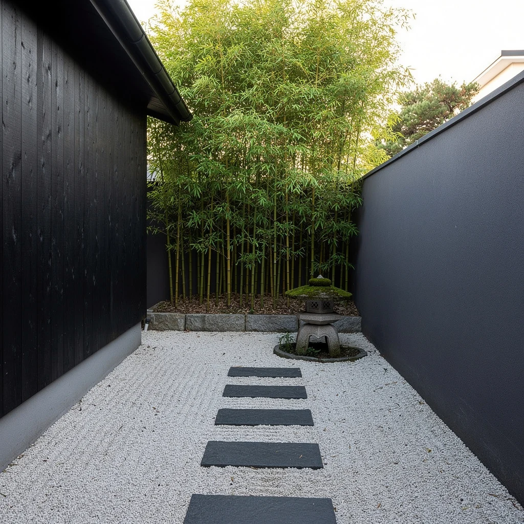 The Zen Gravel Corridor With Bamboo Terminus