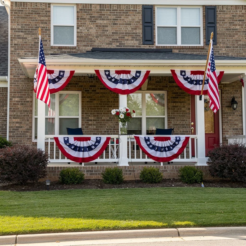 Full-Width Porch Bunting With Flags