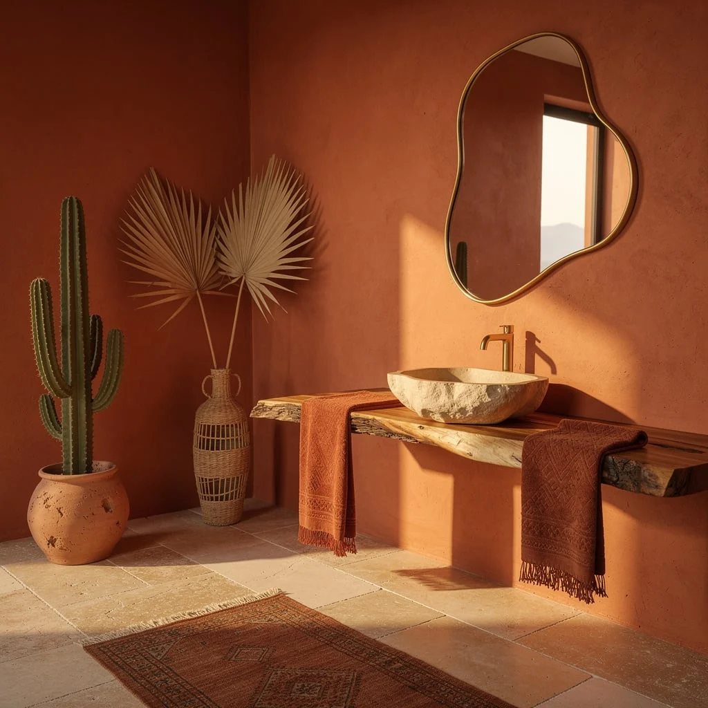 Terracotta Walls, Live-Edge Shelf