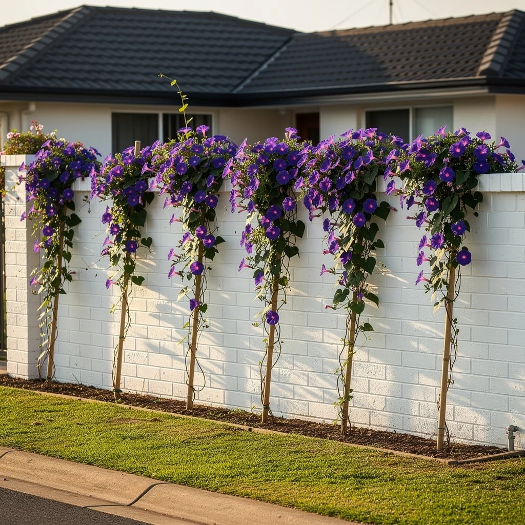 The Morning Glory Vine Wall with Bamboo Cane Support Structure
