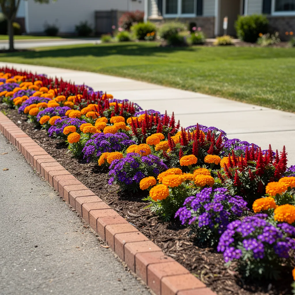 Annual Colour With Brick Edging