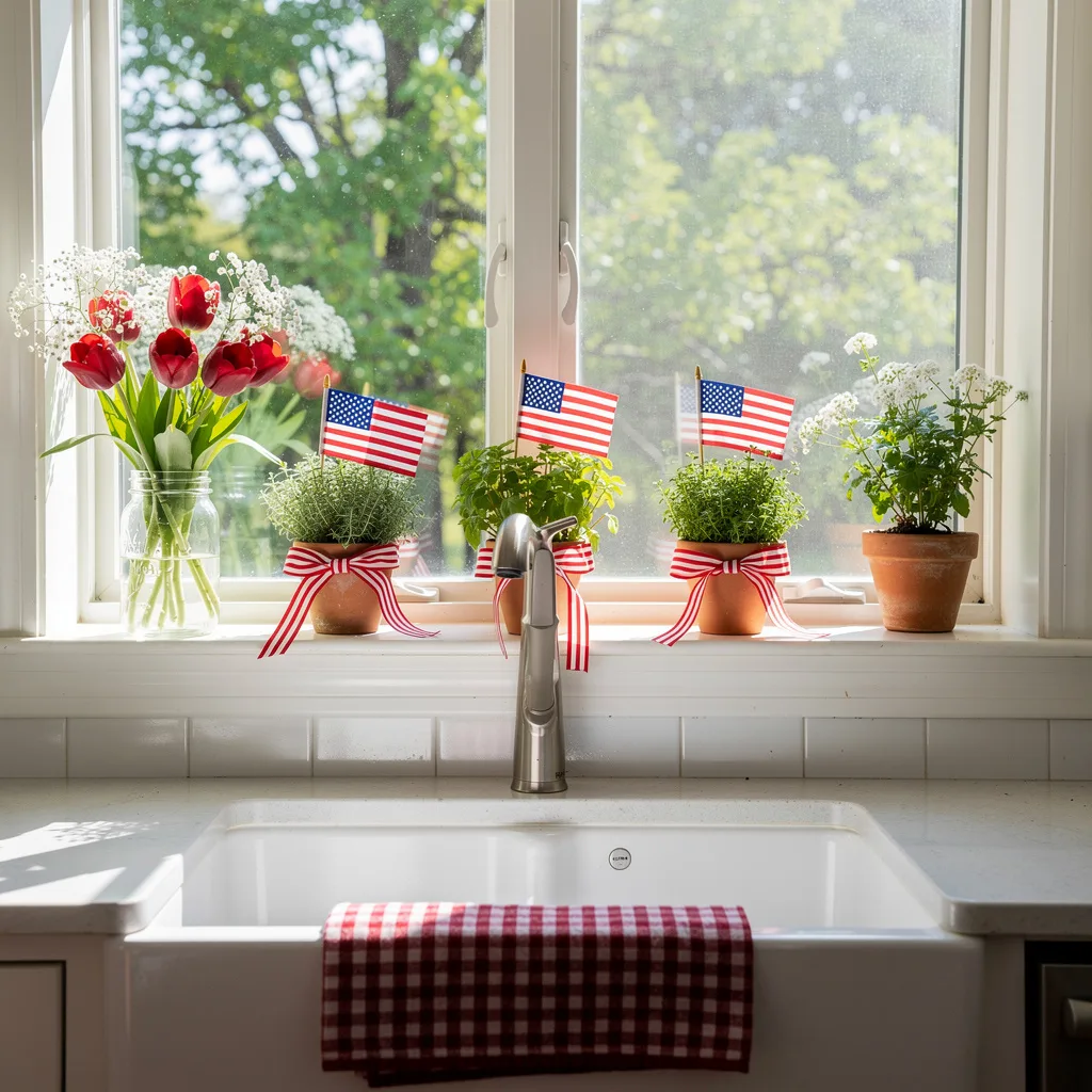 Herb Pots on the Kitchen Windowsill