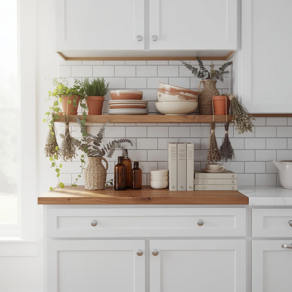 The Herb and Dried Flower Shelf Corner