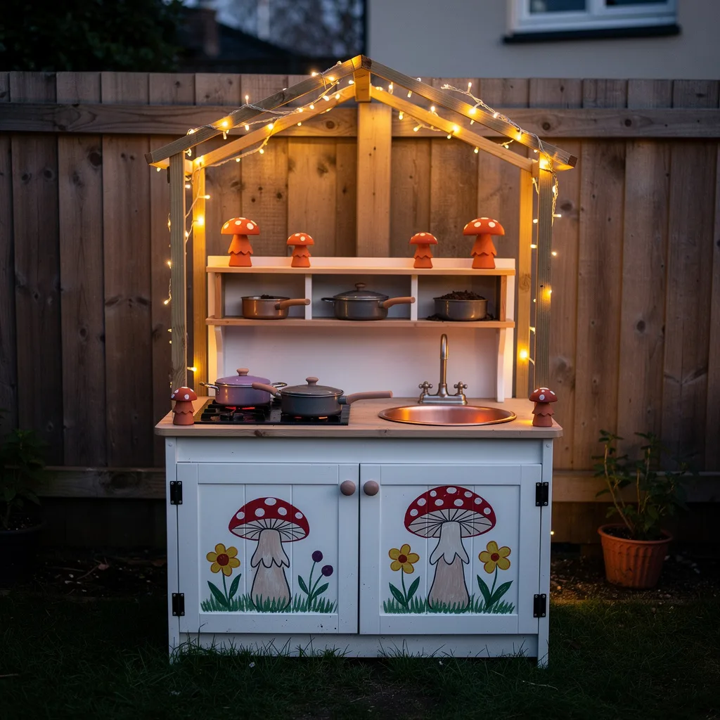 Mushroom Kitchen With Fairy Lights