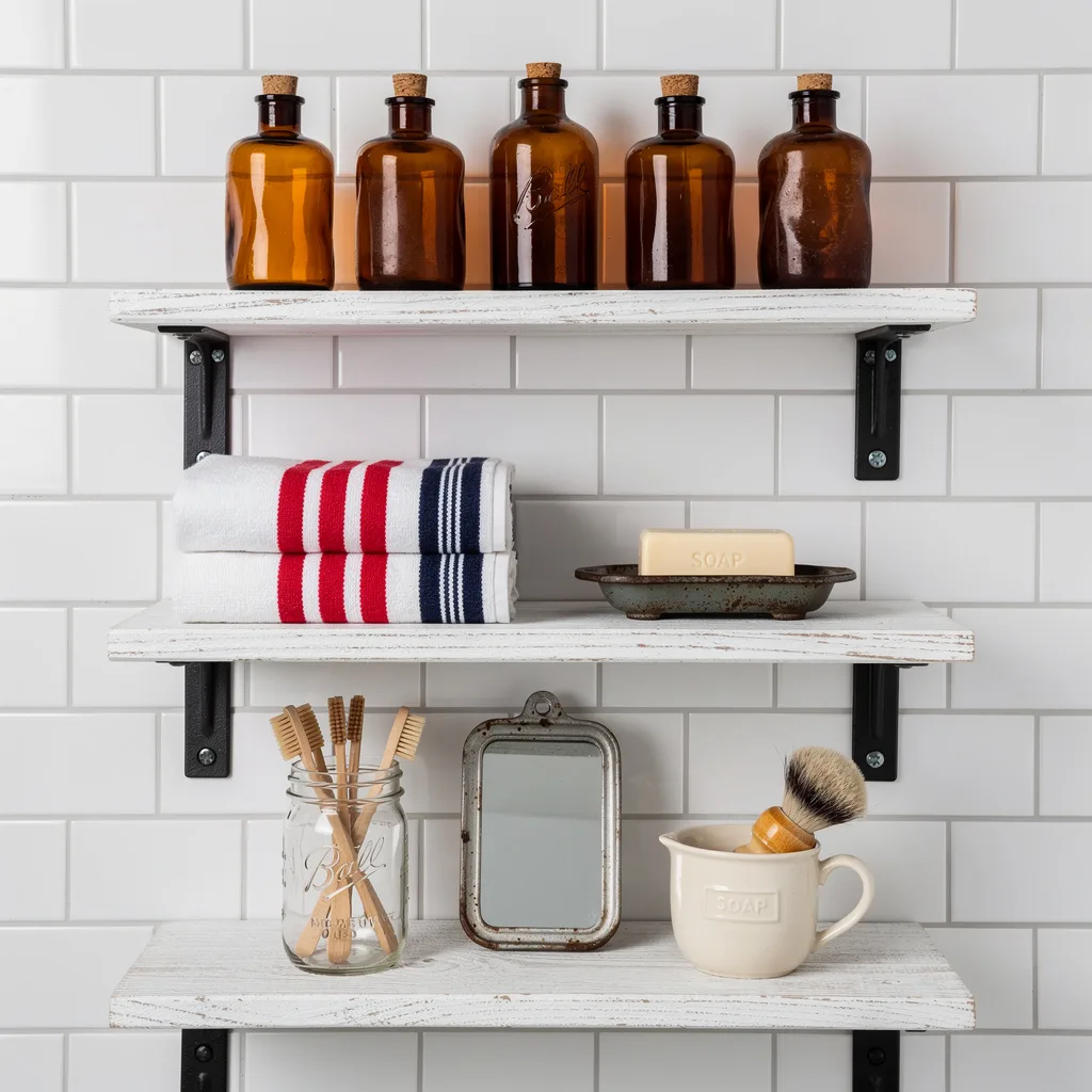 Apothecary Bathroom Shelves