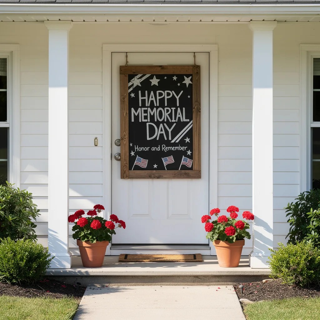 Chalkboard Memorial Day Door Sign