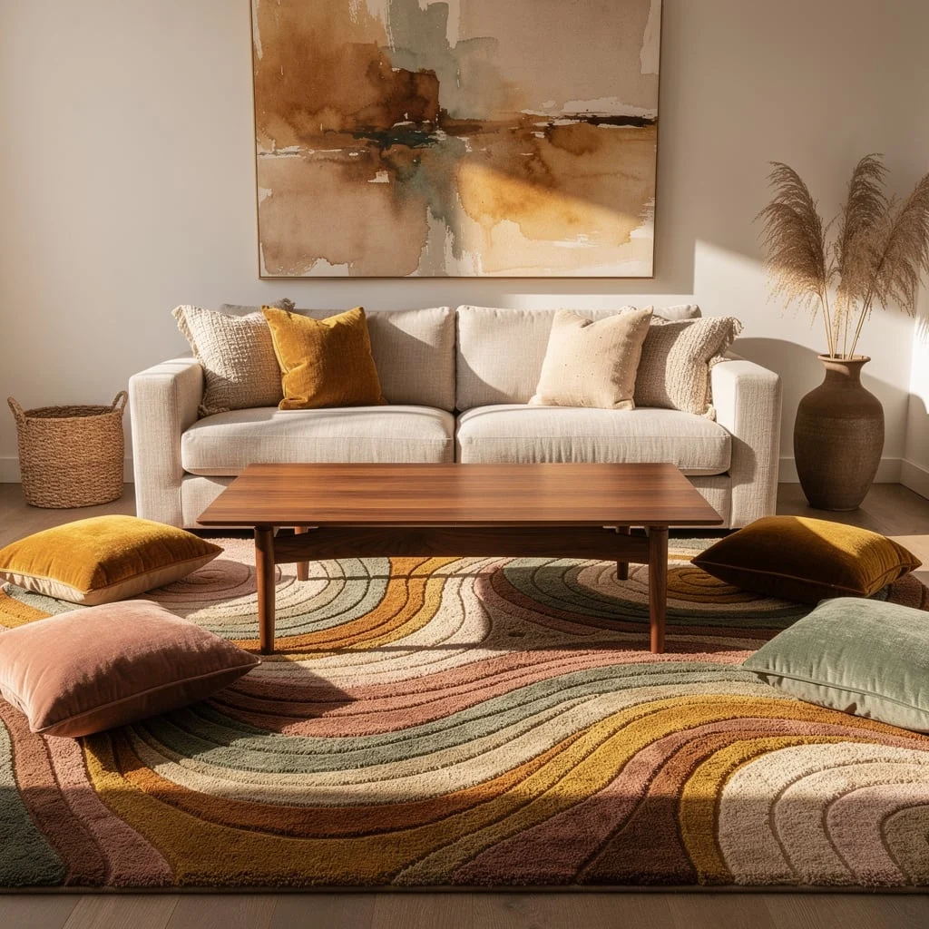 Abstract Swirl Living Room Rug