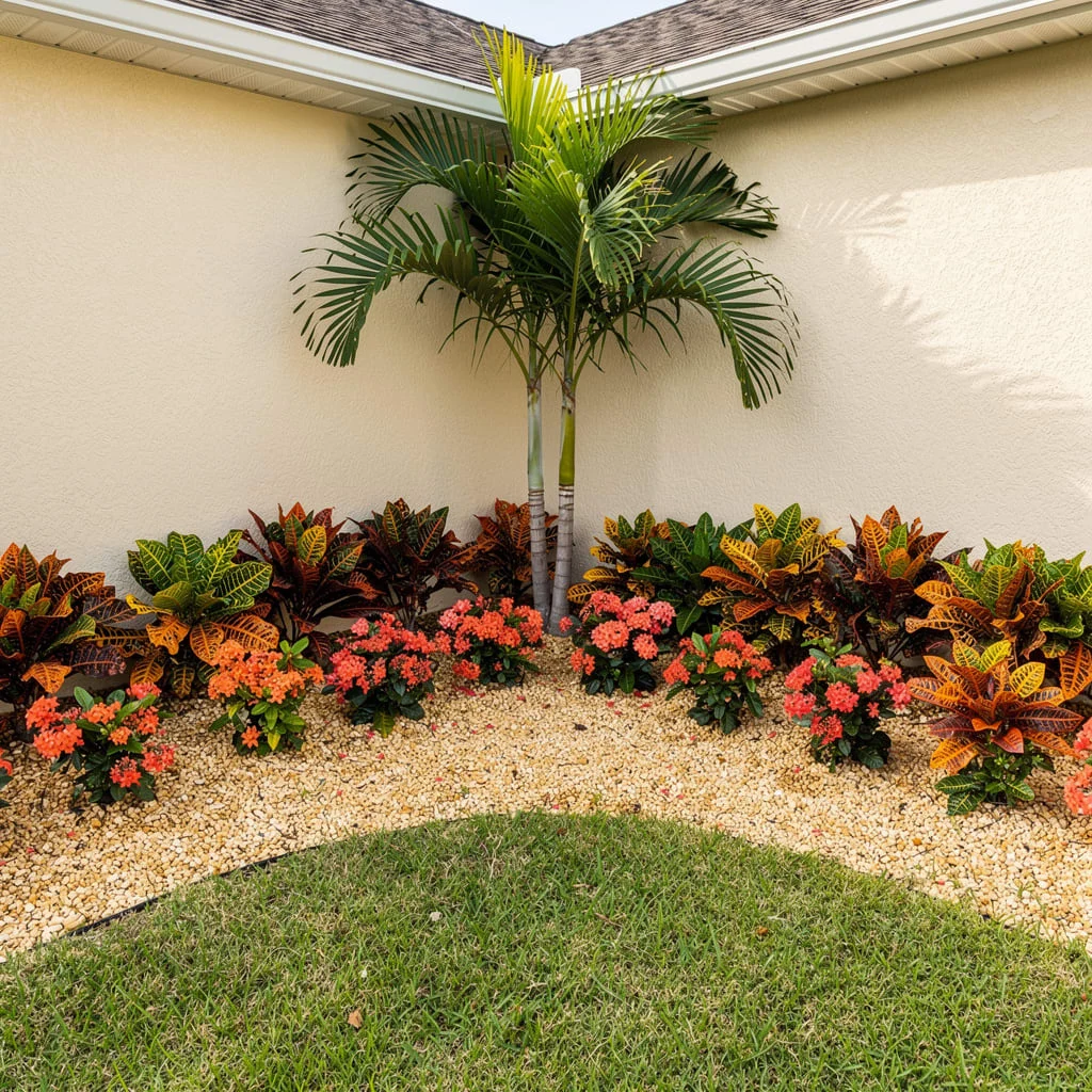 Florida Corner With Cream Pebbles