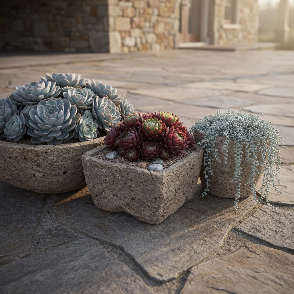 Rough Stone Succulent Cluster