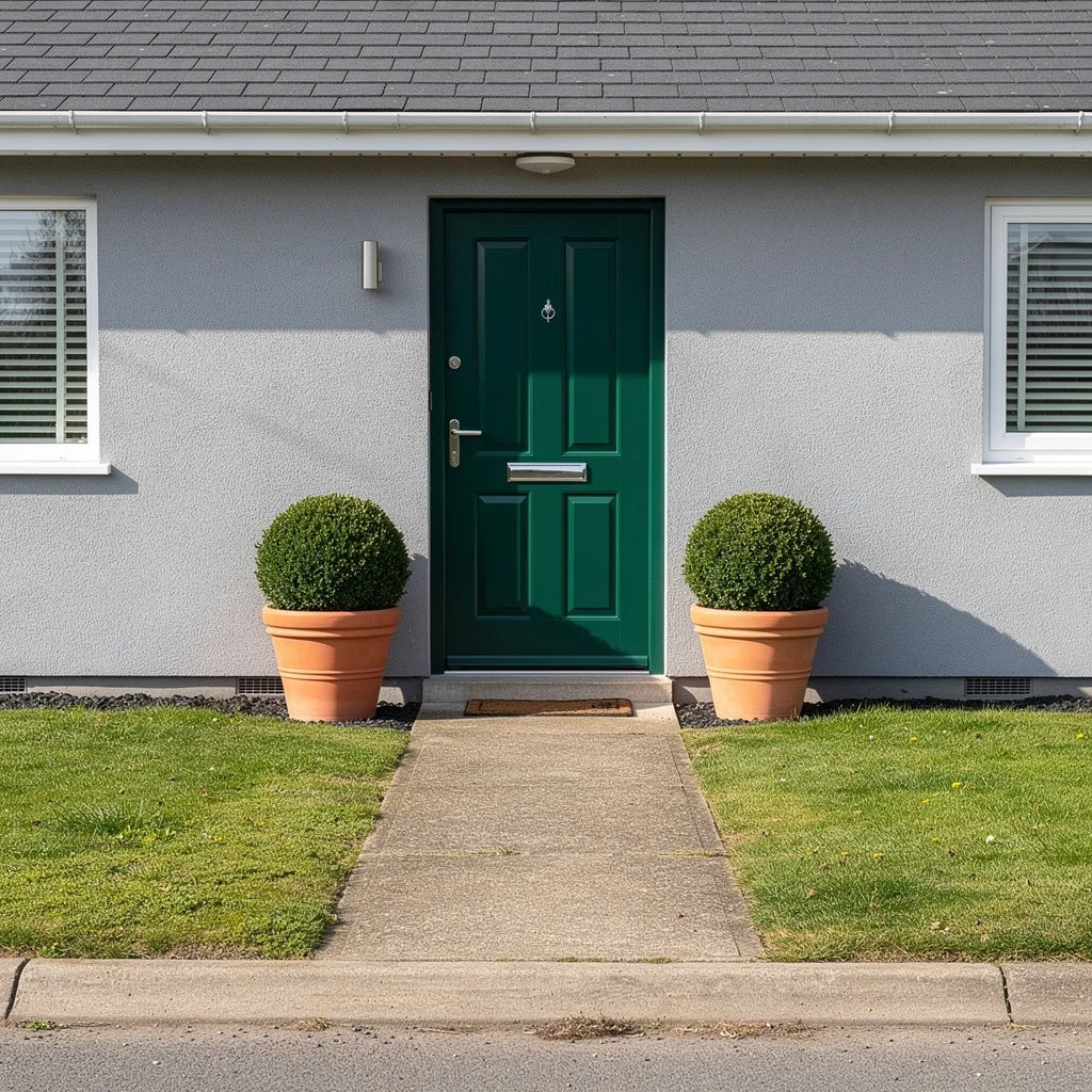The Terracotta Pot Pair at the Front Door with Clipped Box Spheres