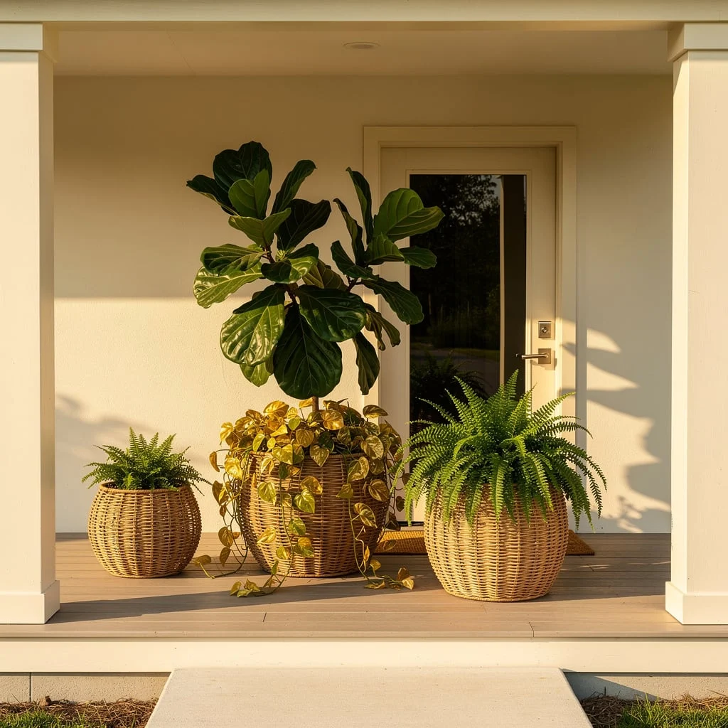 Wicker Basket Tropical Cluster