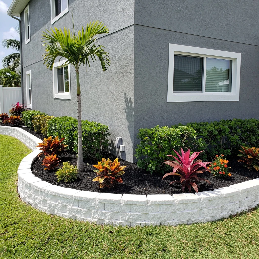 Tropical Florida Corner With White Edging