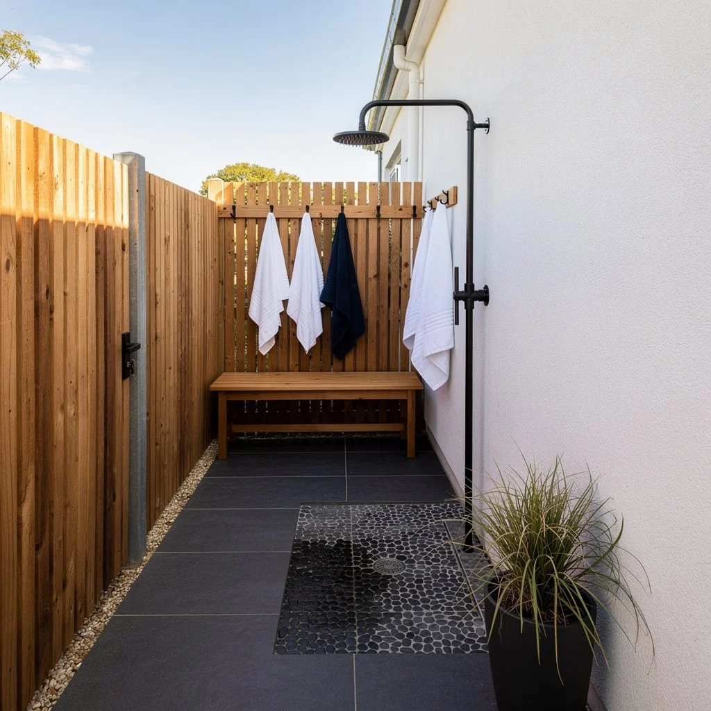 The Outdoor Shower Side Yard That Earns Its Access Strip