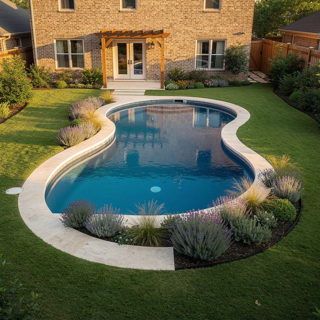 The Freeform Pool With the Lavender Border