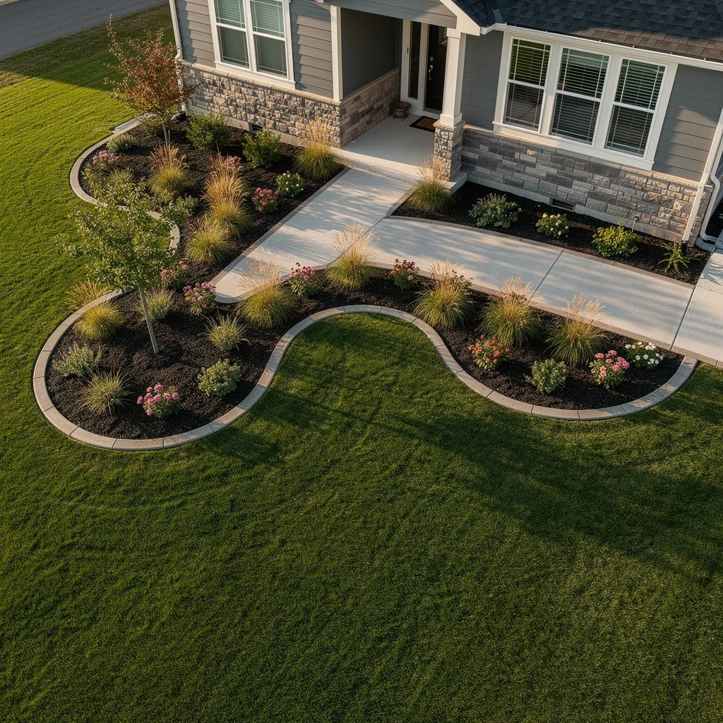 S-Curve Bed With Concrete Edging