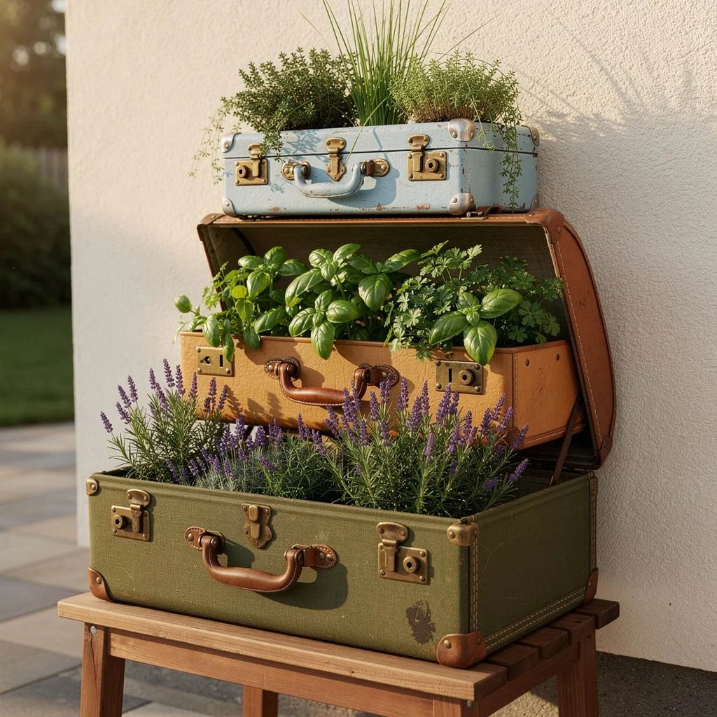 Stacked Vintage Suitcases