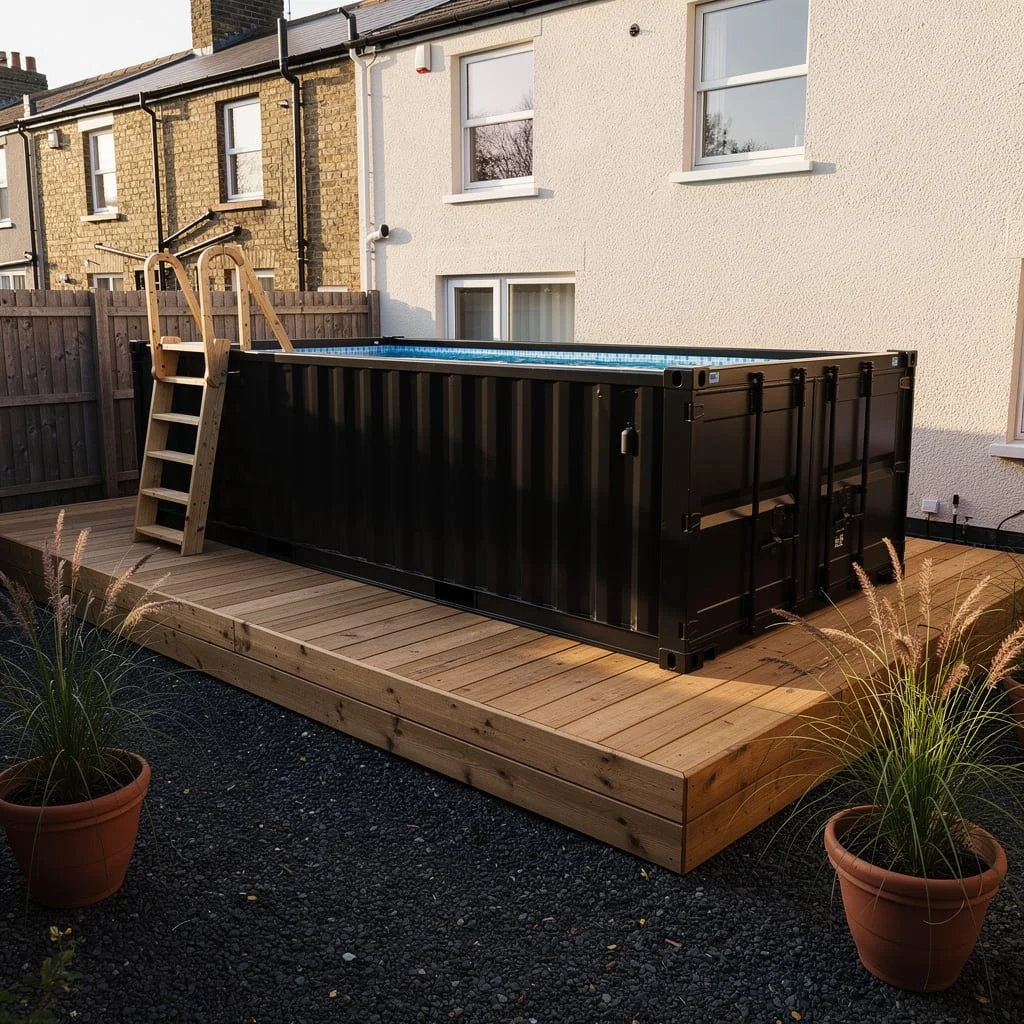 The Shipping Container Pool With Black Finish