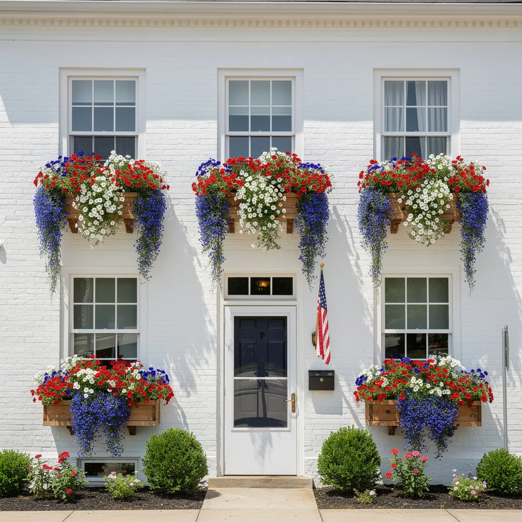 Patriotic Window Box Facade