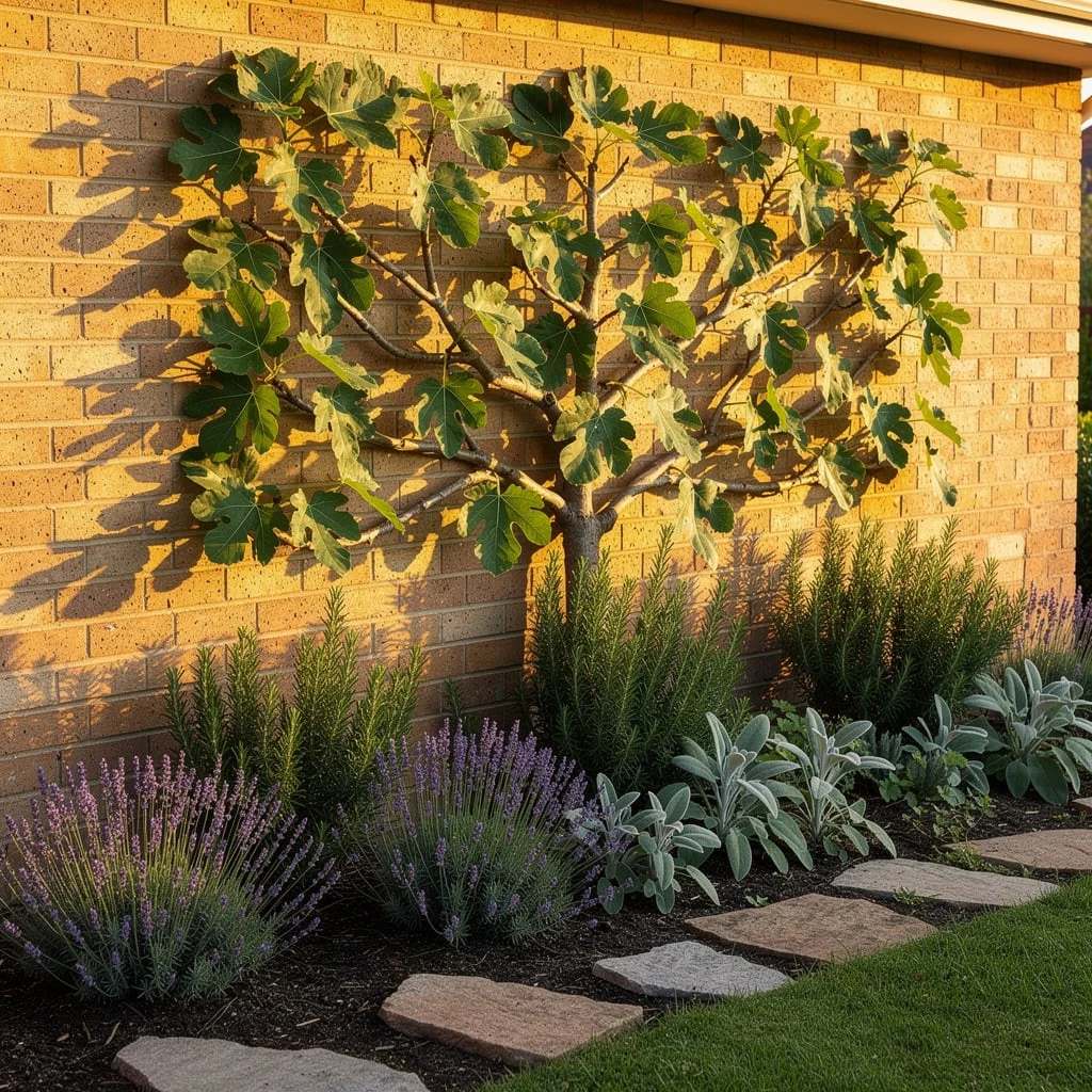 Espalier Fig with Herb Underplanting