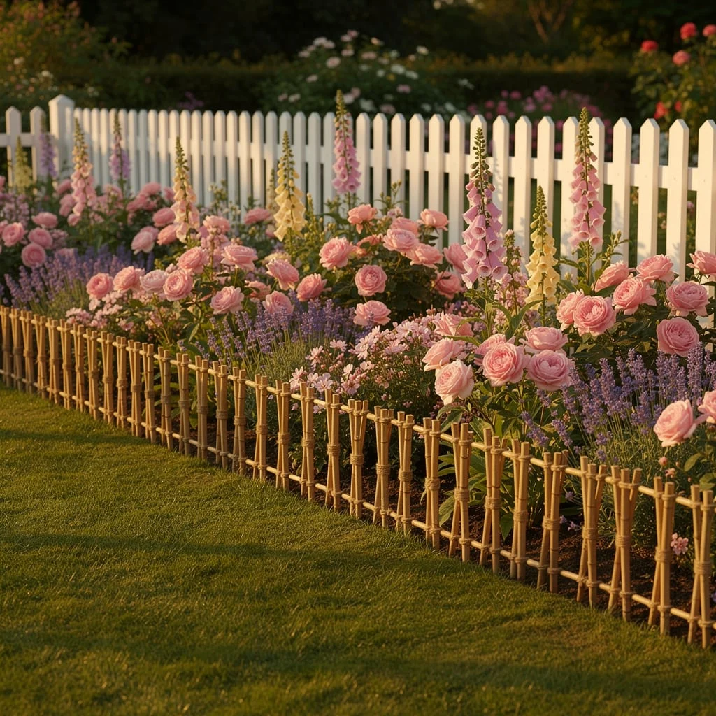 Bamboo Stake Fence Edge