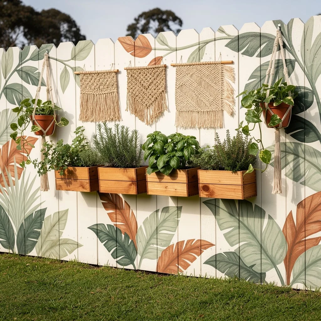 The Botanical Fence with Herb Boxes
