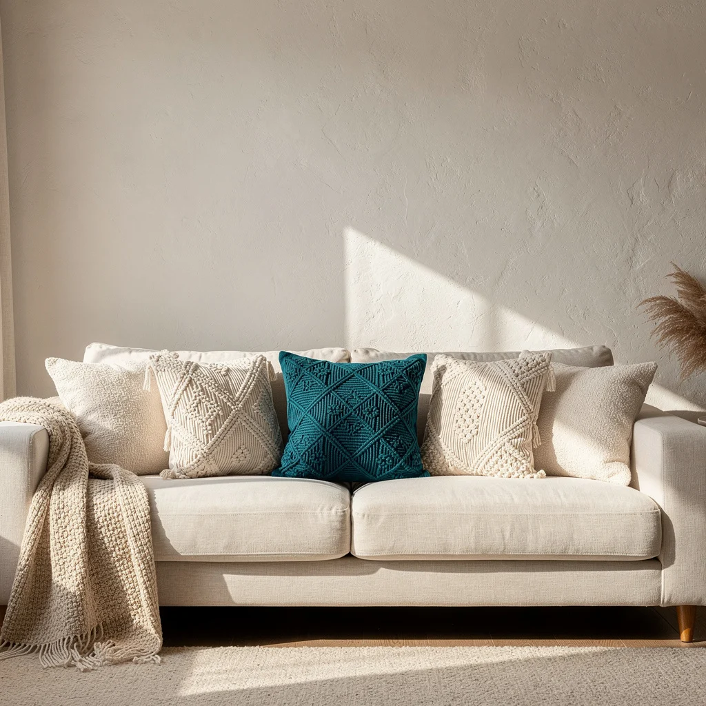 The Cream Macramé Tonal Sofa