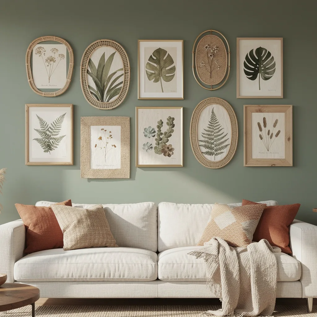 Botanical Gallery on Sage Green