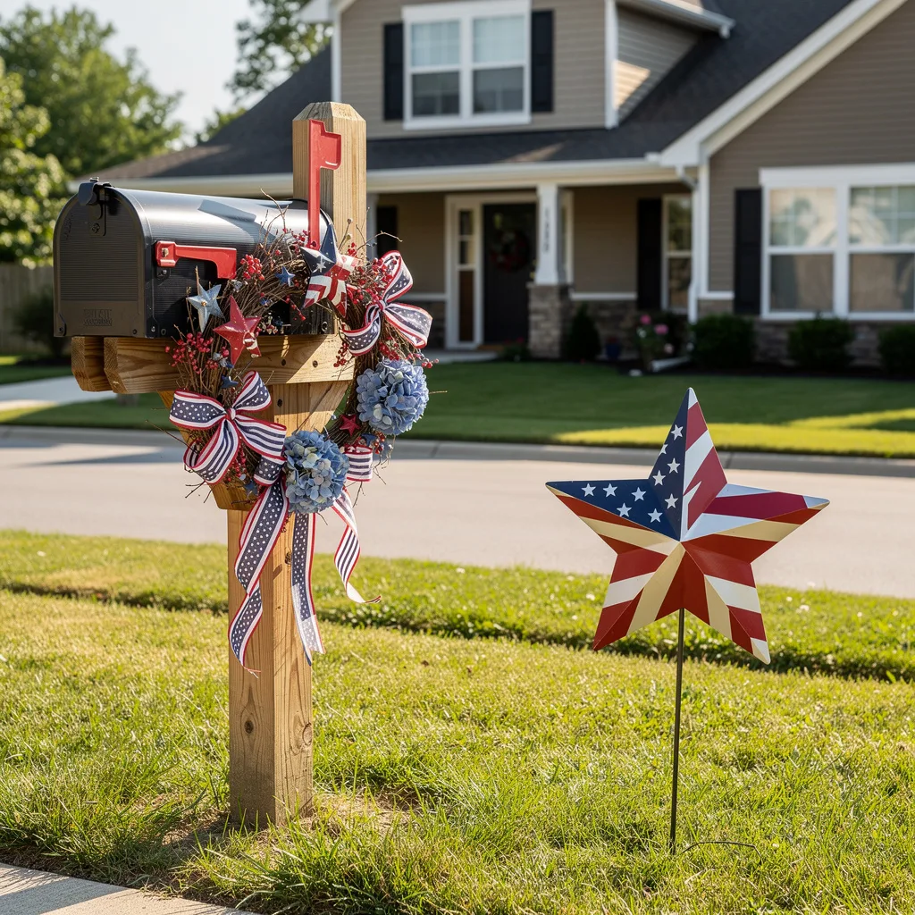 Patriotic Mailbox Wreath