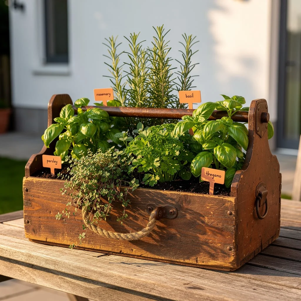 Vintage Toolbox Herb Garden