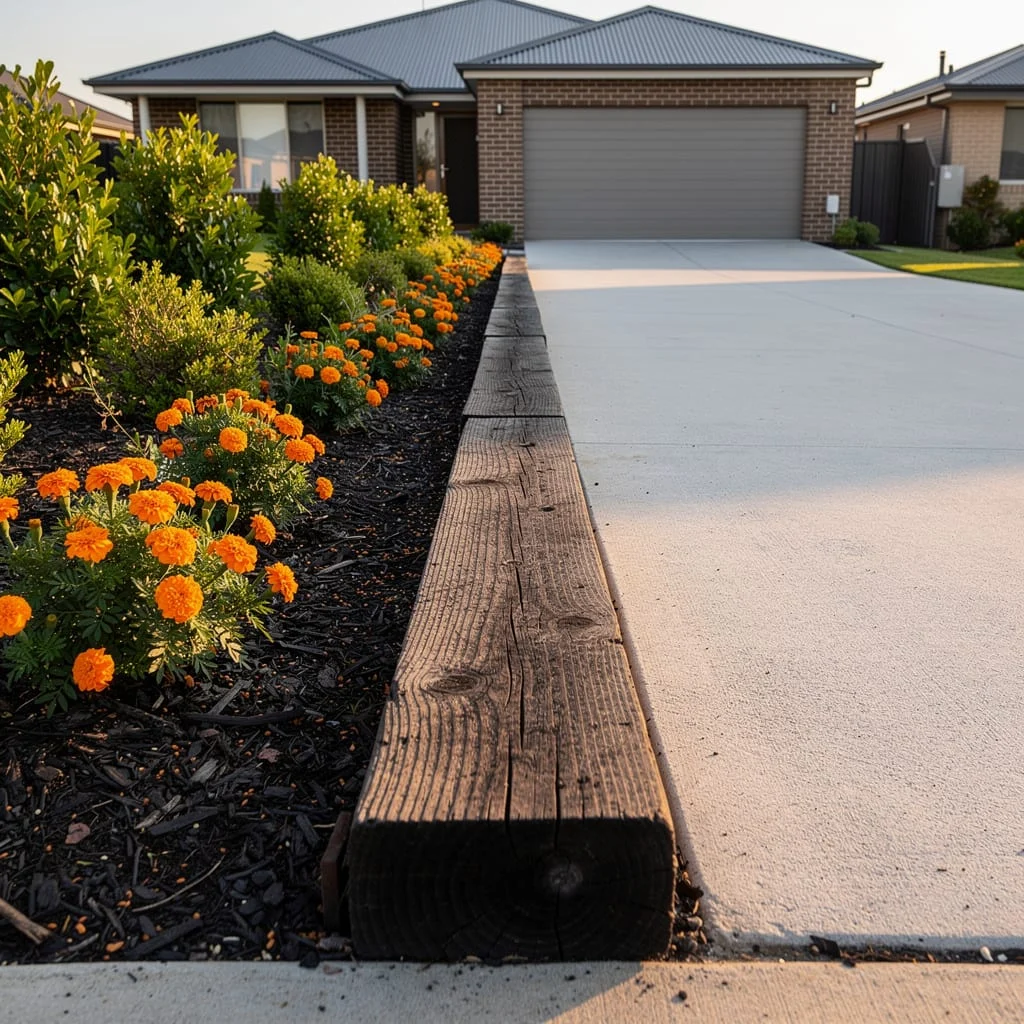 Hardwood Sleeper Driveway Edge