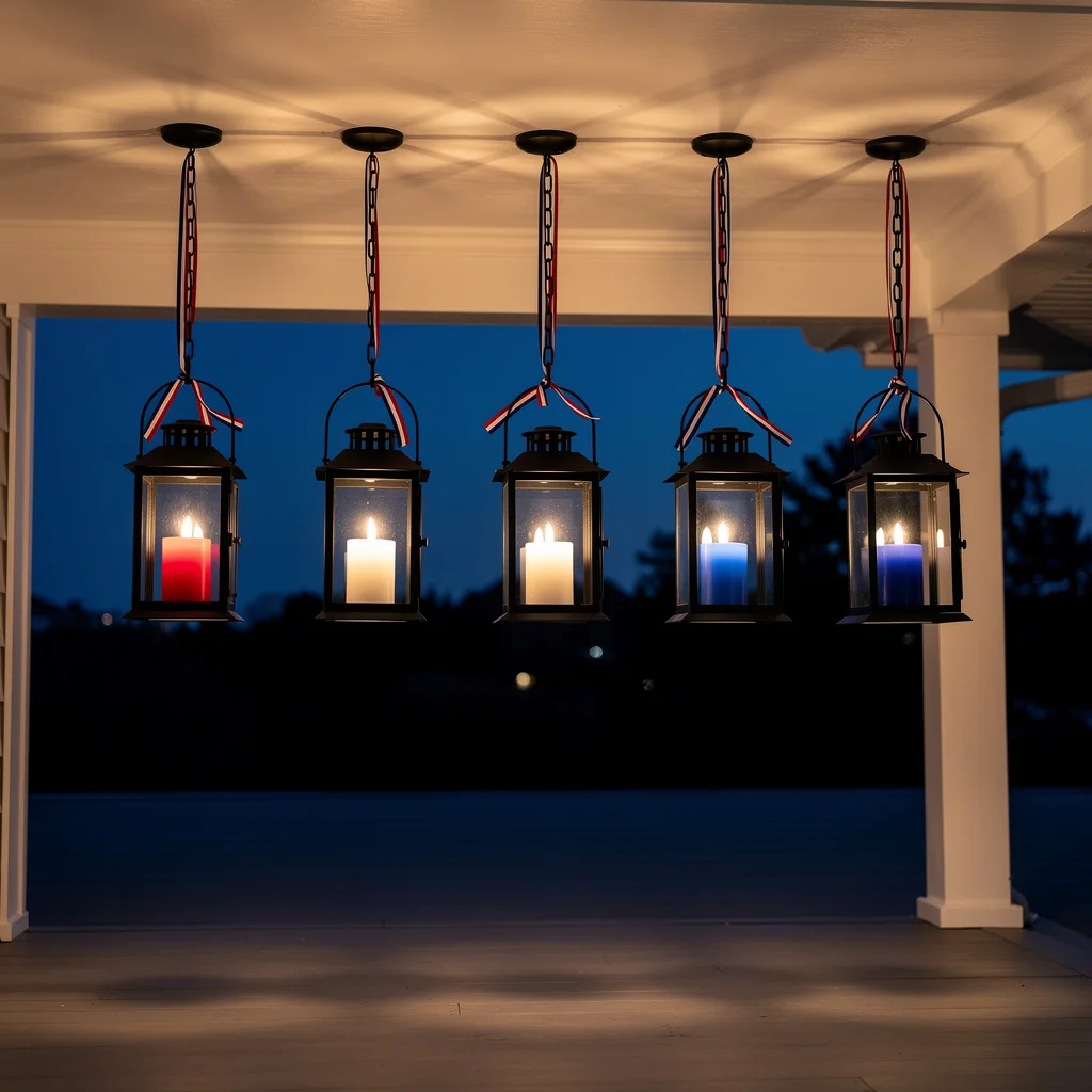 Hanging Lantern Row at Dusk