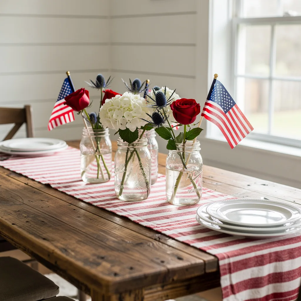 Mason Jar Farmhouse Table Centerpiece