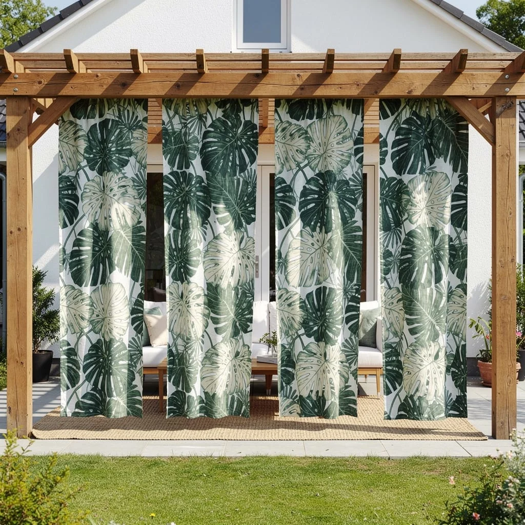 Tropical Print Monstera Panel