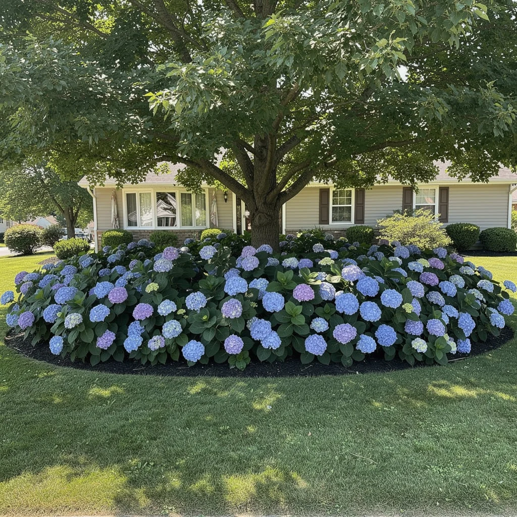 Hydrangeas Under a Shade Tree